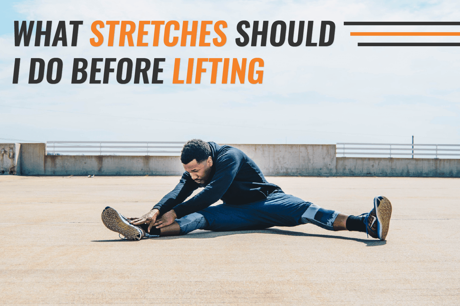 Person stretching before weightlifting to enhance performance and prevent injury.