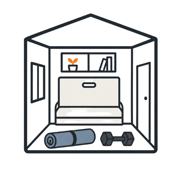 Small living the space hacker icon for minimalist living