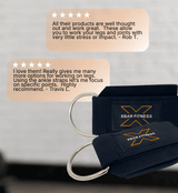 Customer reviews for XBAR ankle straps with star rating and quotes