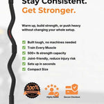 Fitness exercise bar for resistance bands with features on a white background