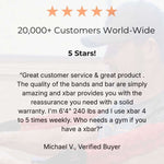 massive red band pair sleeved 175 pound resistance with 5-star rating and customer feedback on a white background