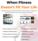 Bulky gym equipment makes strength training hard in small spaces