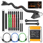 XBar Fitness equipment set with resistance bands and carrying bag on a white background.
