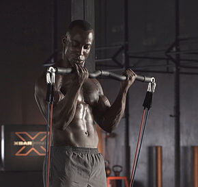 Man doing bicep curls