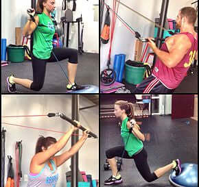 people exercising with resistance bands