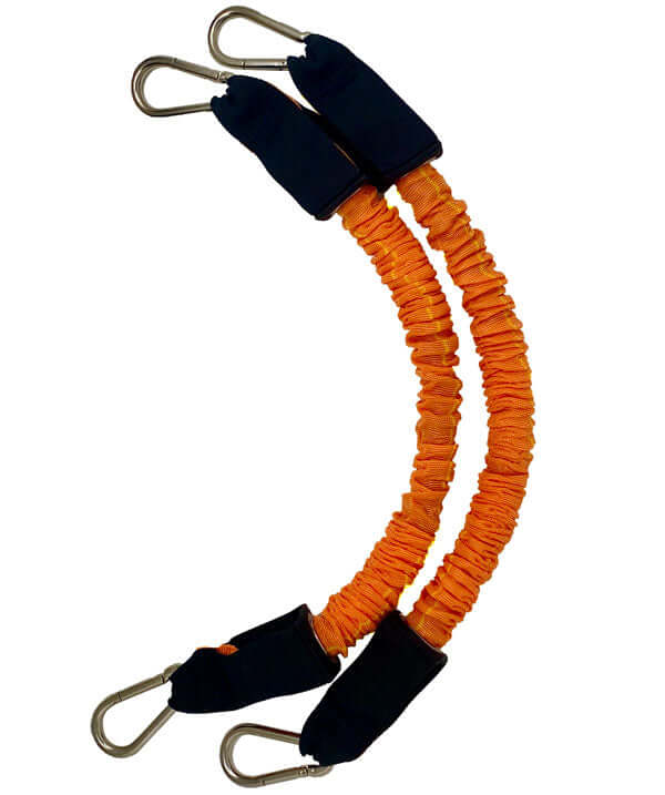 110 lb Sleeved RS 2.0 Bands – Pair for XBAR RS 2.0 System, featuring massive orange sleeved resistance bands.