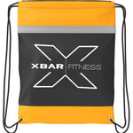 Accessories Bag Cinch Pack for XBAR bands and accessories in vibrant orange and black.